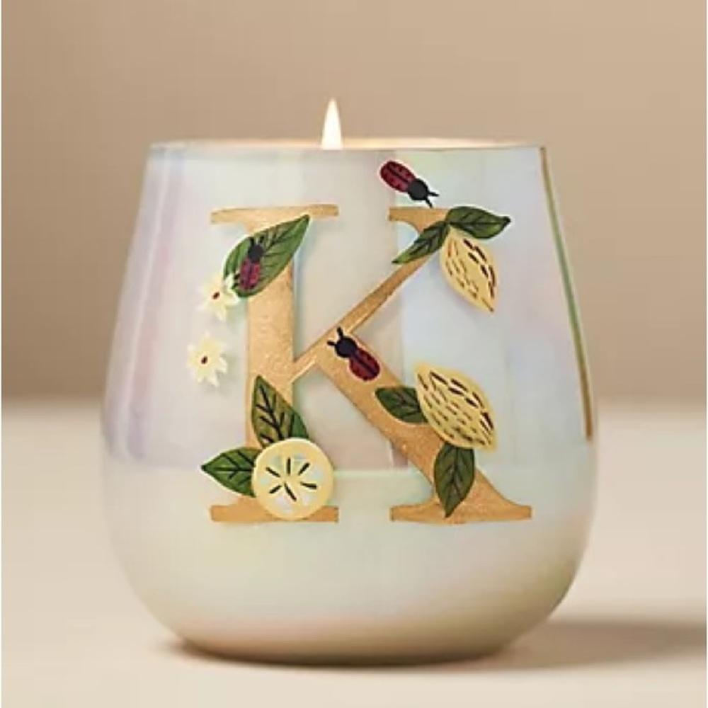 Fruity Monogram Floral Night Gardenia Glass Candle - Picture 2 of 5